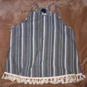 Striped Tank w PomPoms
